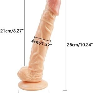 10 Inch Harness Strap on Cock Realistic Flesh Large Dildo Flexible Penis with Powerful Suction Cup for Lesbian Couples 4