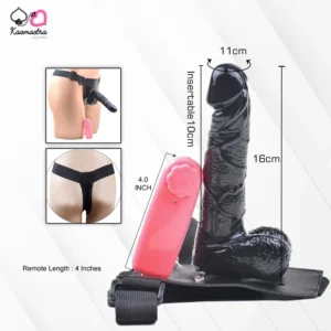 Black Hollow Strap On Penis Dildo Vibrator For Men 5