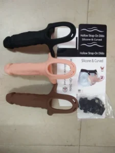 Curve Dong Hollow Silicone Strap-on 3
