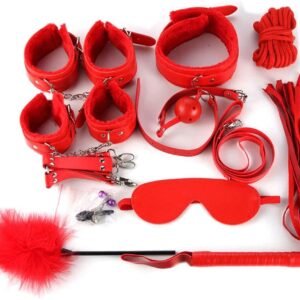 Full Leather BDSM SEX KIT Red Color