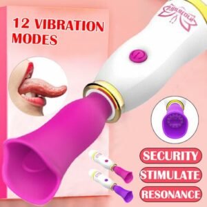 2 In ! Tongue Clitoris Oral Licking Nipple Sucking Vibrator
